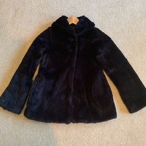 Girls Size 12 Patagonia Black Faux Fur Swing Coat